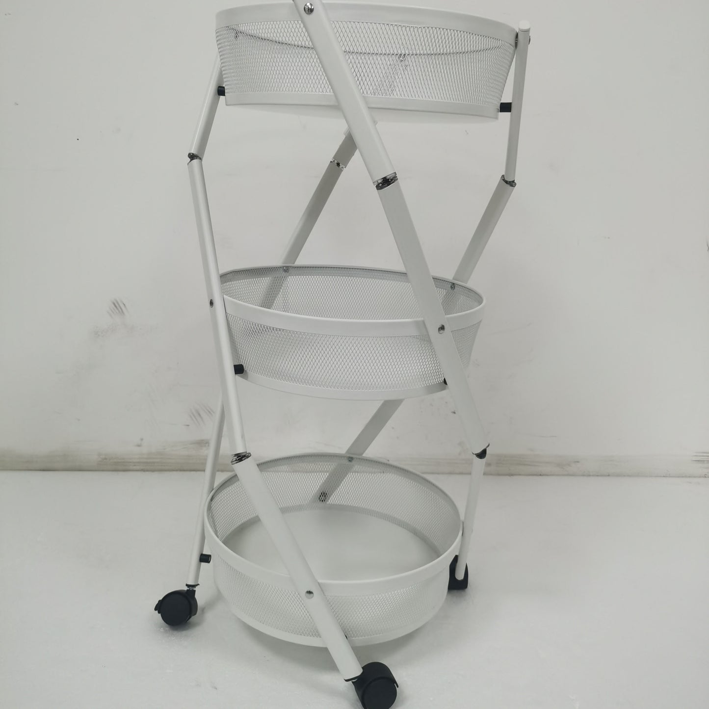 Multi-layer Storage Shelf, Floor Standing Fruit Vegetable Basket, For Kitchen and Living Room Storage
