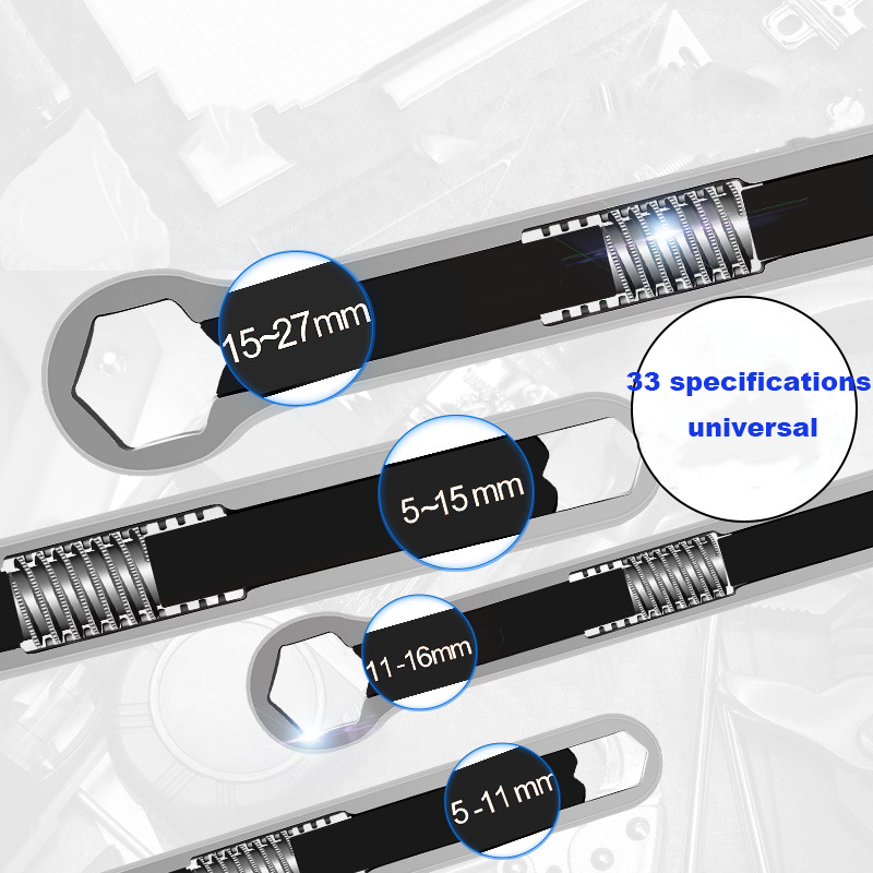 Linkage Spanner Ring Spanner Movable Spanner Multi-purpose Automobile Repair Tool Mechanical Wrench Household Tool Set GS