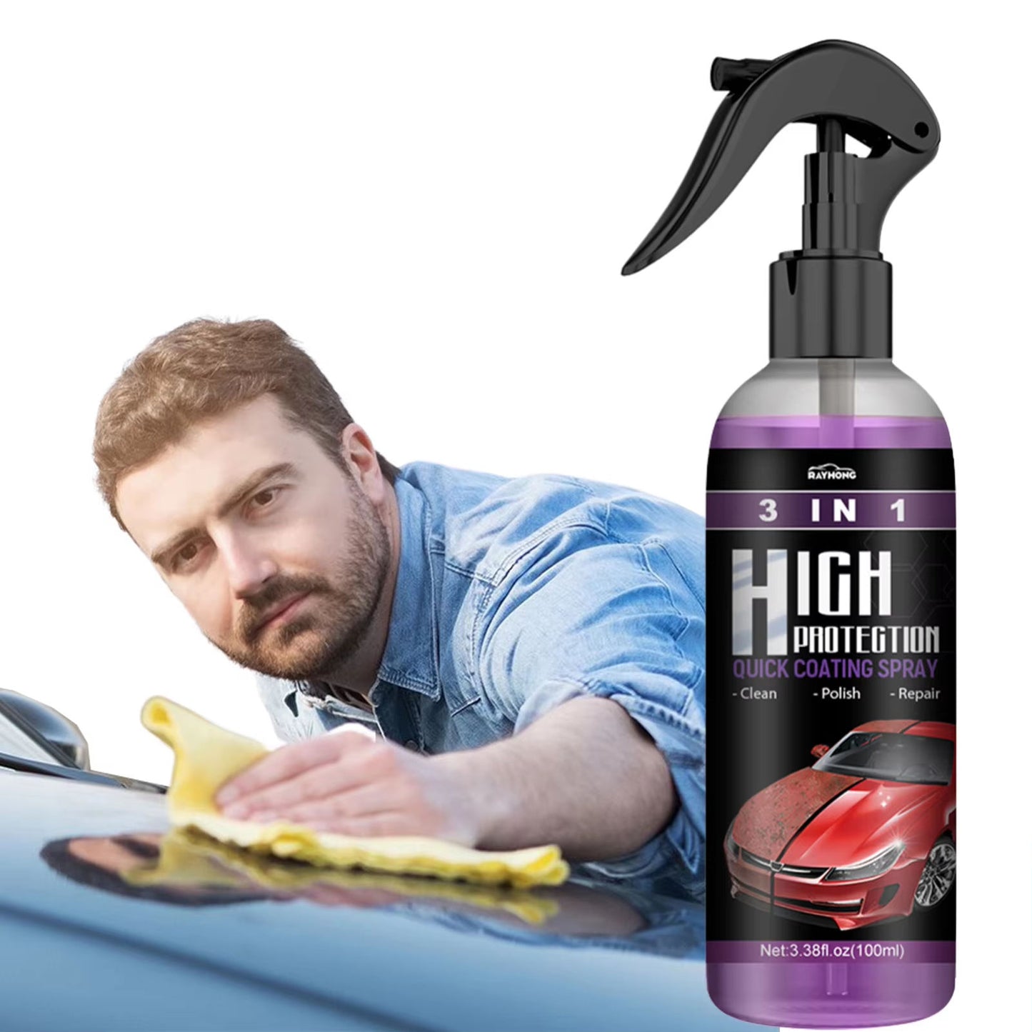 C0686 100ML 3 in 1 Car Nano Ceramic Coating Polishing Spraying Wax Forpolish Car Wash Fortify Quick Coat Polish & Sealer