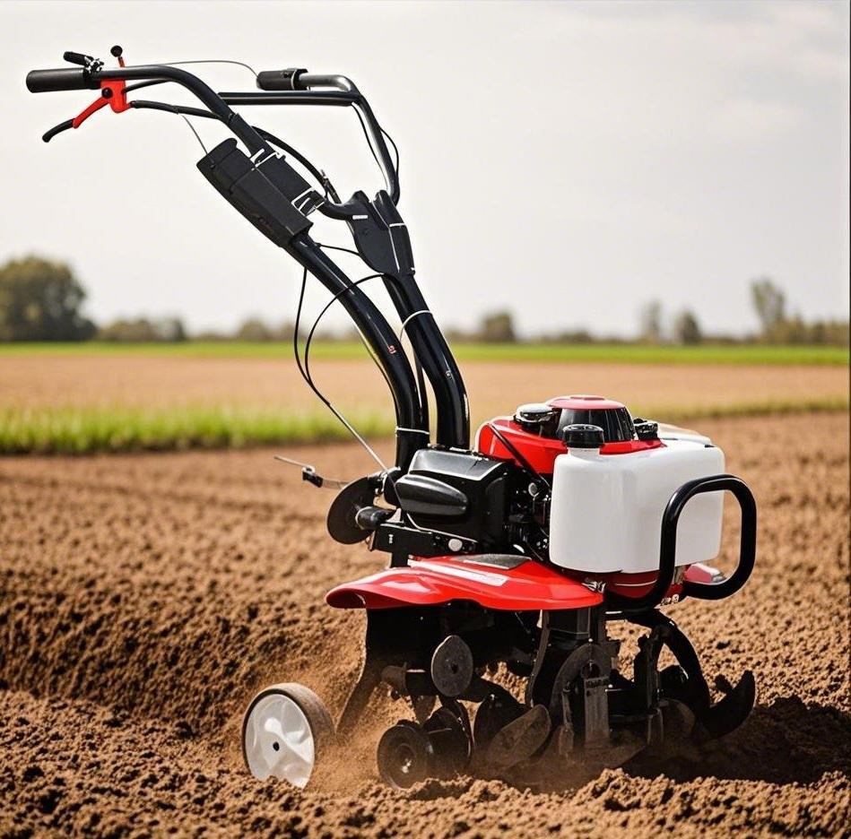 Multifunctional household gasoline tiller, suitable for rotary tillage, weeding and furrowing in hard soil. Easy to operate, fuel-efficient and durable.