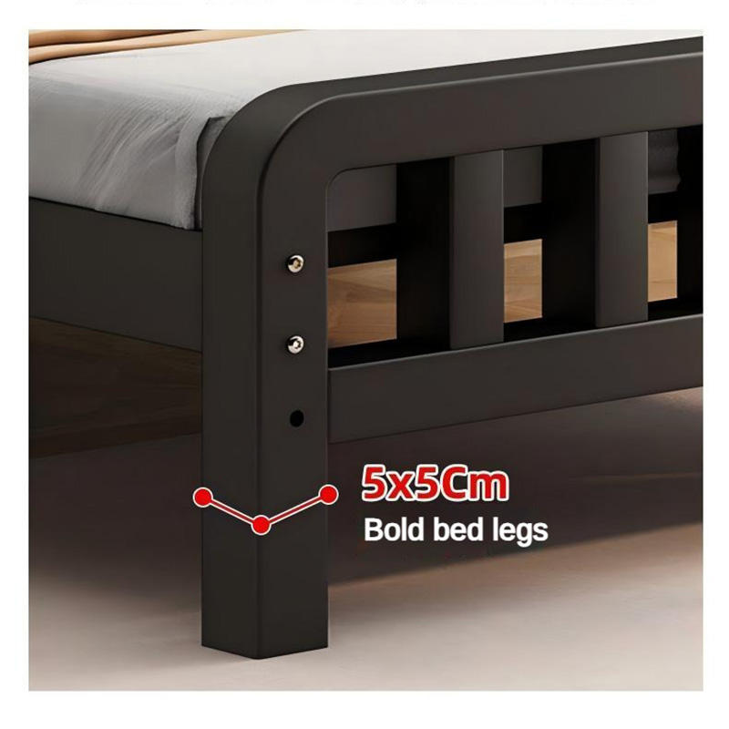 Thickened Reinforced Wrought Iron Bed, 1.8m Home Double Bed, Stainless Steel Iron Frame Single Bed
