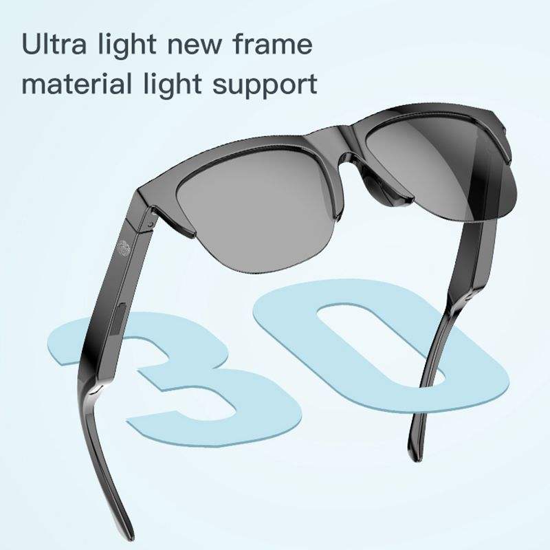 Fashion 2026 Hottest Wireless Stereo Waterproof Touch Control Sports Earphones With Mic Smart Round Sunglasses for Men and Women