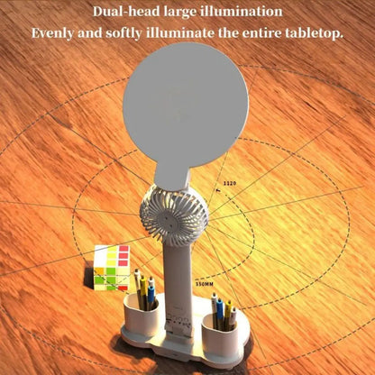Foldable LED Desk Lamp with Cooling Fan — Eye-Care Reading Light for Students & Kids, Perfect for School, Dorm, Bedroom & Home Use