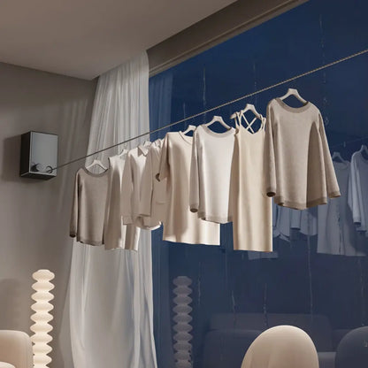 Drill-Free Retractable Invisible Clothesline — Sturdy Steel Wire Drying Line for Balconies, Bathrooms & Laundry Rooms