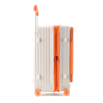 20-inch side-opening large-capacity new design trolley suitcase with jelly wheels.