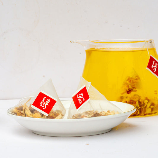 Five-finger honeysuckle and poria tea helps regulate the spleen, dispels dampness, calms the mind, soothes the nerves, strengthens the qi, and nourishes the lungs.（5g*30）