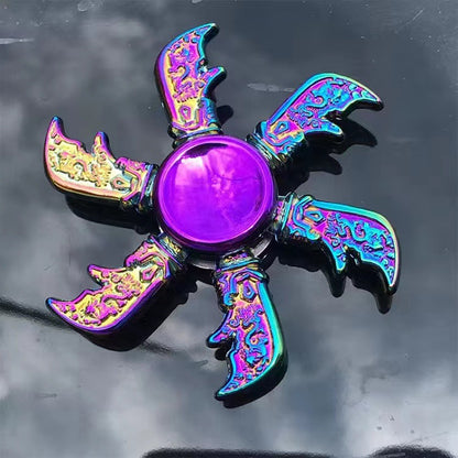 Hot Sale Anti Stress Toy Zinc Alloy Rainbow Dazzling Heptagonal Hand Spinner Gyro Fidget Toys