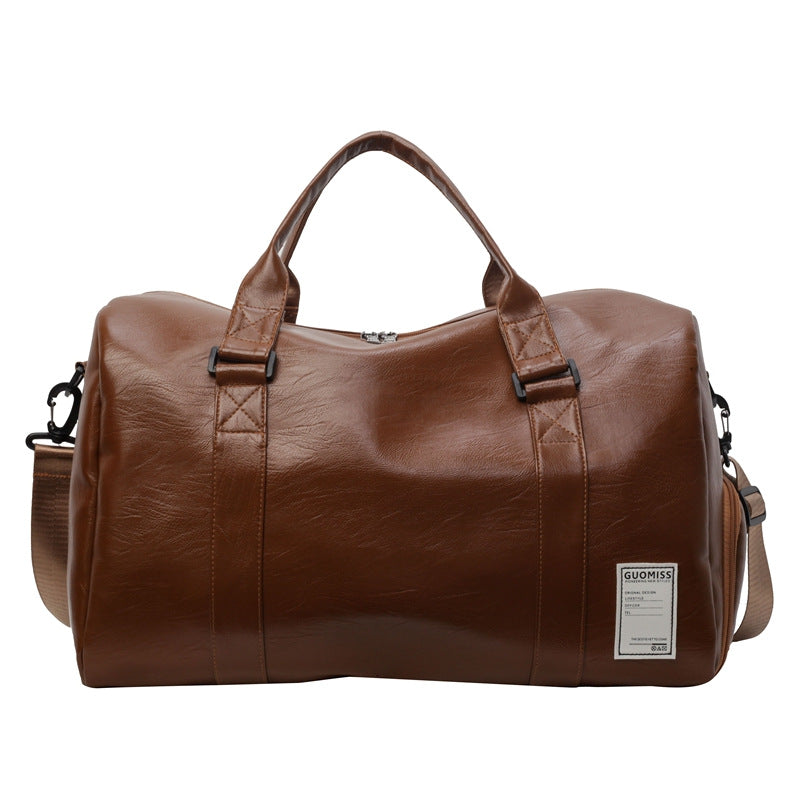 High-end portable PU luggage bag with large capacity and retro style