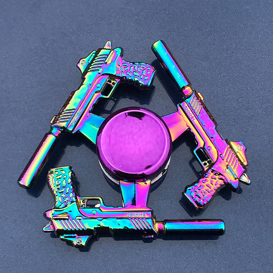 Hot Sale Anti Stress Toy Zinc Alloy Rainbow Dazzling Heptagonal Hand Spinner Gyro Fidget Toys