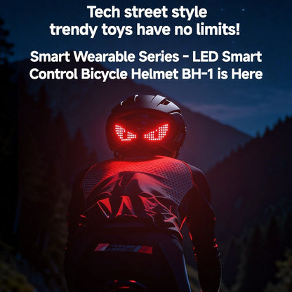 Unisex Bike Helmet, LED Demon Eye Warning Light, Night Riding Safety Helmet