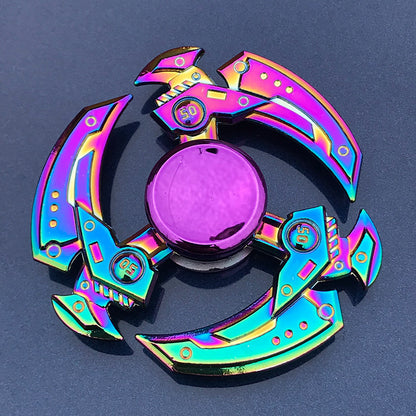 Hot Sale Anti Stress Toy Zinc Alloy Rainbow Dazzling Heptagonal Hand Spinner Gyro Fidget Toys