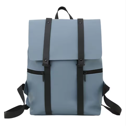 Sky Blue Backpack: Lightweight, Waterproof, Organized Storage with Breathable Back & Trolley Strap