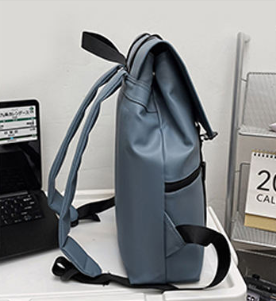 Sky Blue Backpack: Lightweight, Waterproof, Organized Storage with Breathable Back & Trolley Strap