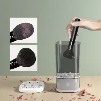 Makeup Brush Set with Blush Brushes, USB Electric Cleaner & Full-Size Dryer