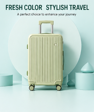 20-inch Macaron Light Travel Luggage | Vibrant Vertical Stripe Carry-On