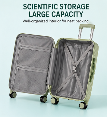 20-inch Macaron Light Travel Luggage | Vibrant Vertical Stripe Carry-On