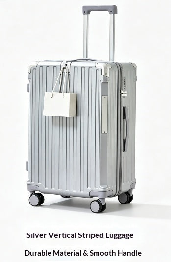 Large Capacity 28" Vertical Striped Trolley Suitcase