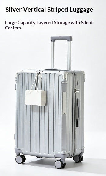 Large Capacity 28" Vertical Striped Trolley Suitcase