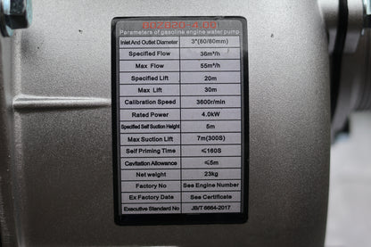 High-quality portable 3-inch gasoline water pump
