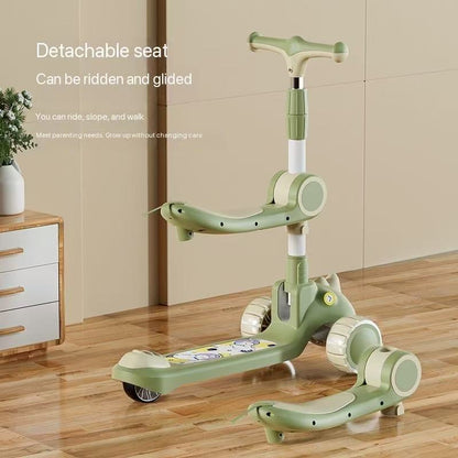 2-8Yrs 3-in-1 Kids' Scooter Sit-Slide Walker