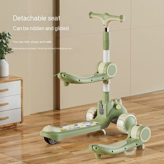 2-8Yrs 3-in-1 Kids' Scooter Sit-Slide Walker