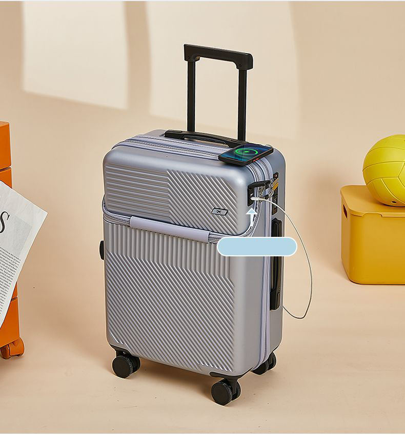 20-inch open front suitcase with UAB port