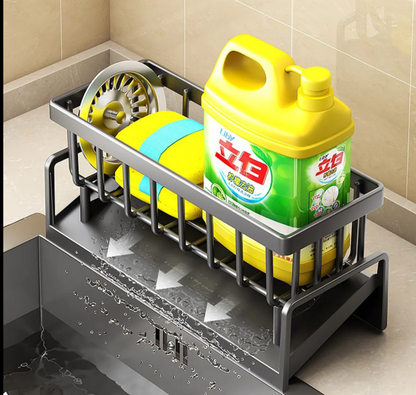 Auto-Draining Kitchen Sink  Removable Dish Cloth Rack