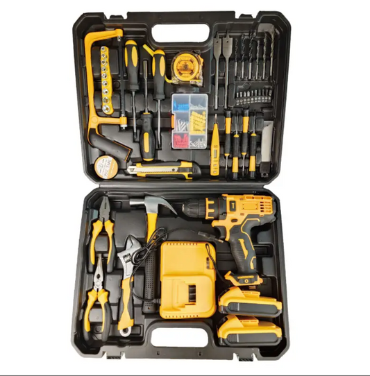 IFIXPRO 126Pcs Home Hardware Tool Kit Screwdriver Household Tool Box Set 8V Screwdriver Combination Set Home Kit Repair Tools