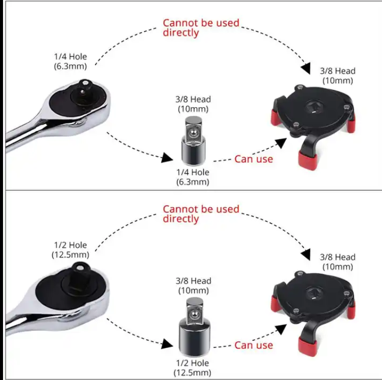 Black Plated 3 Jaw Oil Filter Wrench Remover Tool for Removing Oil filters
