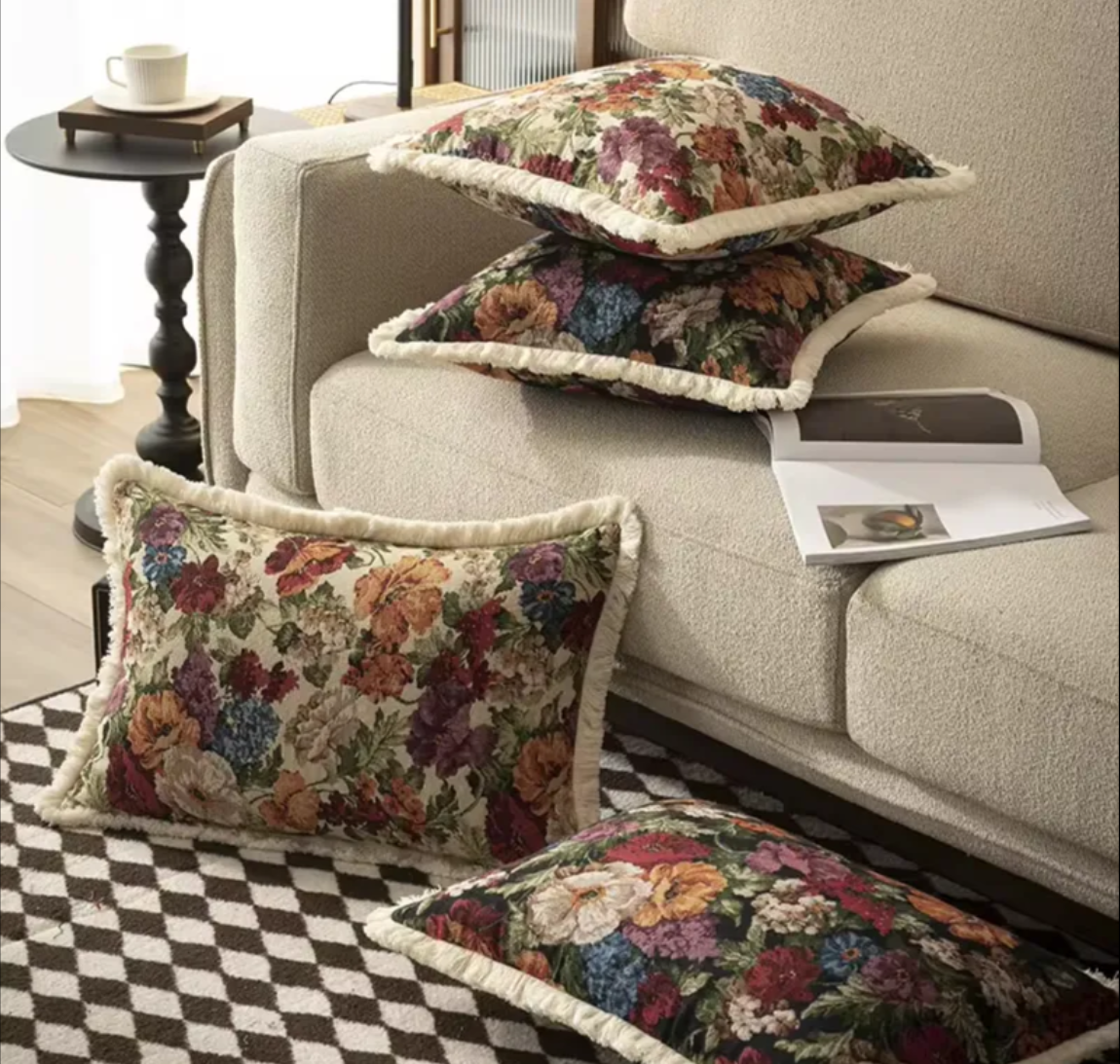 American Exotic Style Jacquard Cushion Cover