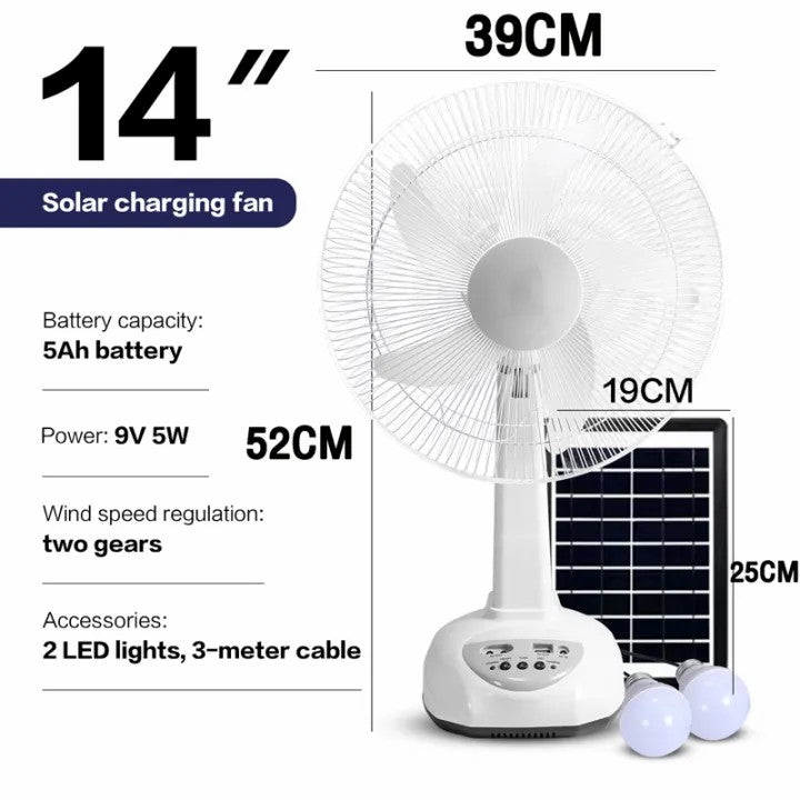👍2023 Solar charging fan/save electricity/strong wind/mobile phone charging