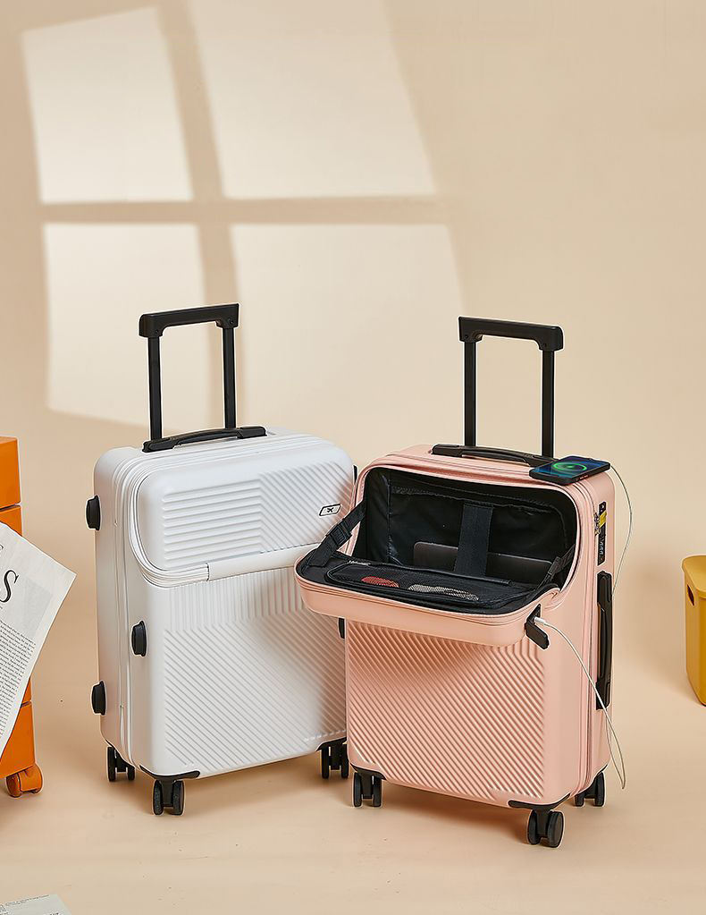 20-inch open front suitcase with UAB port