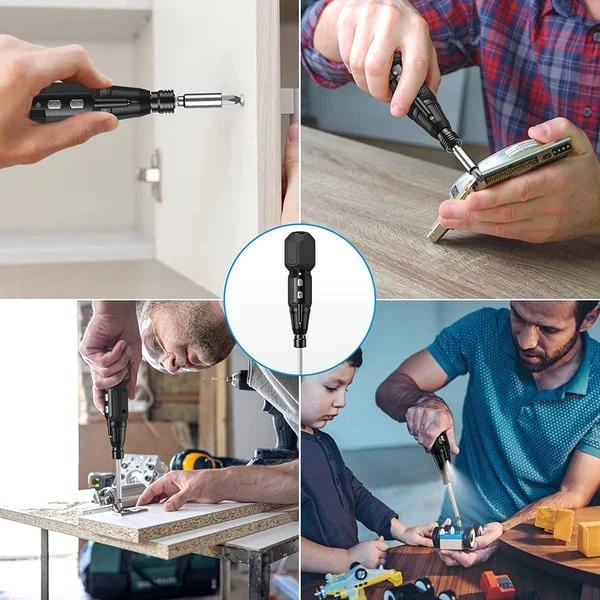Mini Cordless Electric Screwdriver 3.6V Lithium Rechargeable with Magnetic Tip and Work Light