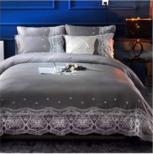 Silk Four-Piece Sheets Bed Sheet Double Nude Sleeping Quilt Cover Ice Silk Bedding 2.0M Bed