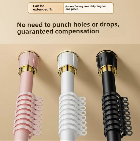 No-Drill Telescopic Feature with Adjustable Roman Rod Metal Clothes Drying Rod Hanger Support Bracket