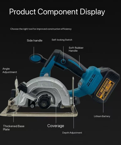Woodworking Circular Saw Brushless Lithium-Ion Portable Model Professional Grooving Push Saw Stone & Wood Cutting Saw