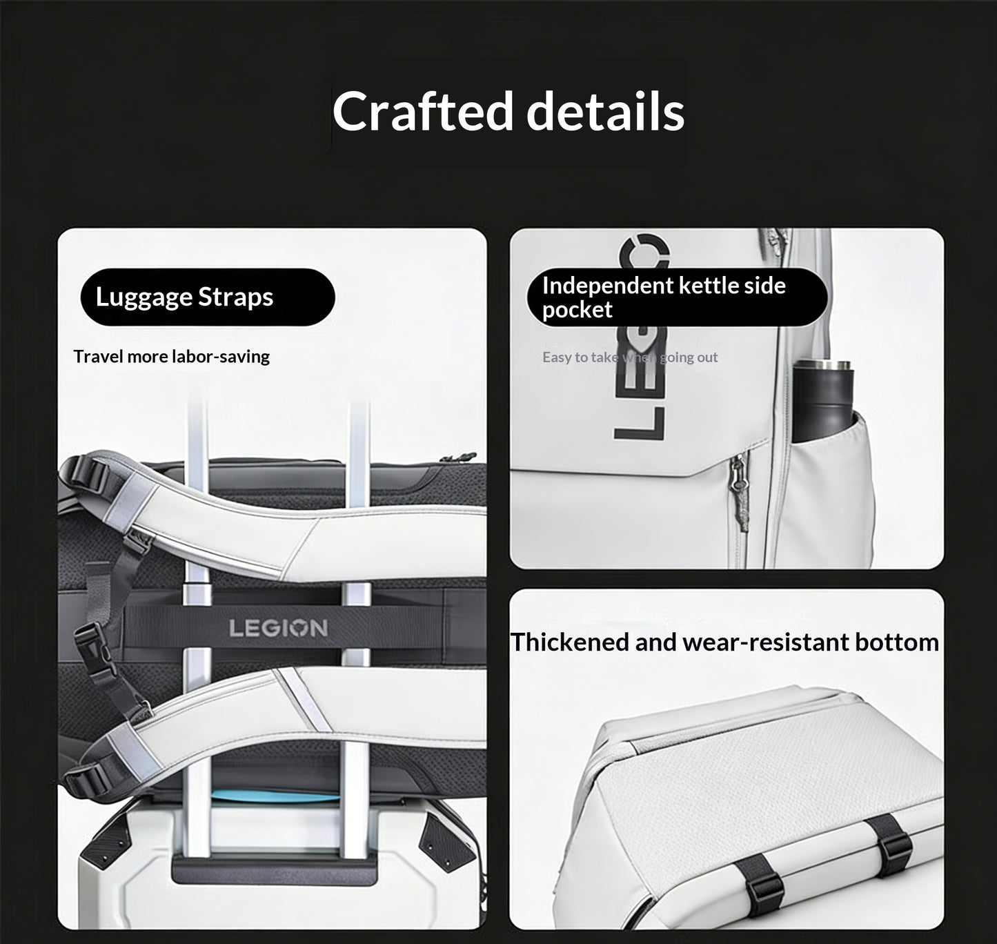 21L Light Gray Backpack: Extra-Large Multifunction Bag for Business Travel & Stylish Commute and Campus