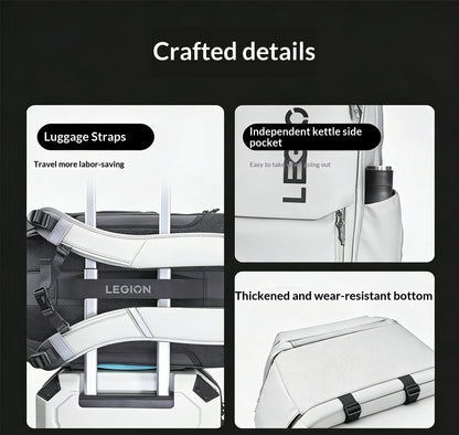 21L Light Gray Backpack: Extra-Large Multifunction Bag for Business Travel & Stylish Commute and Campus