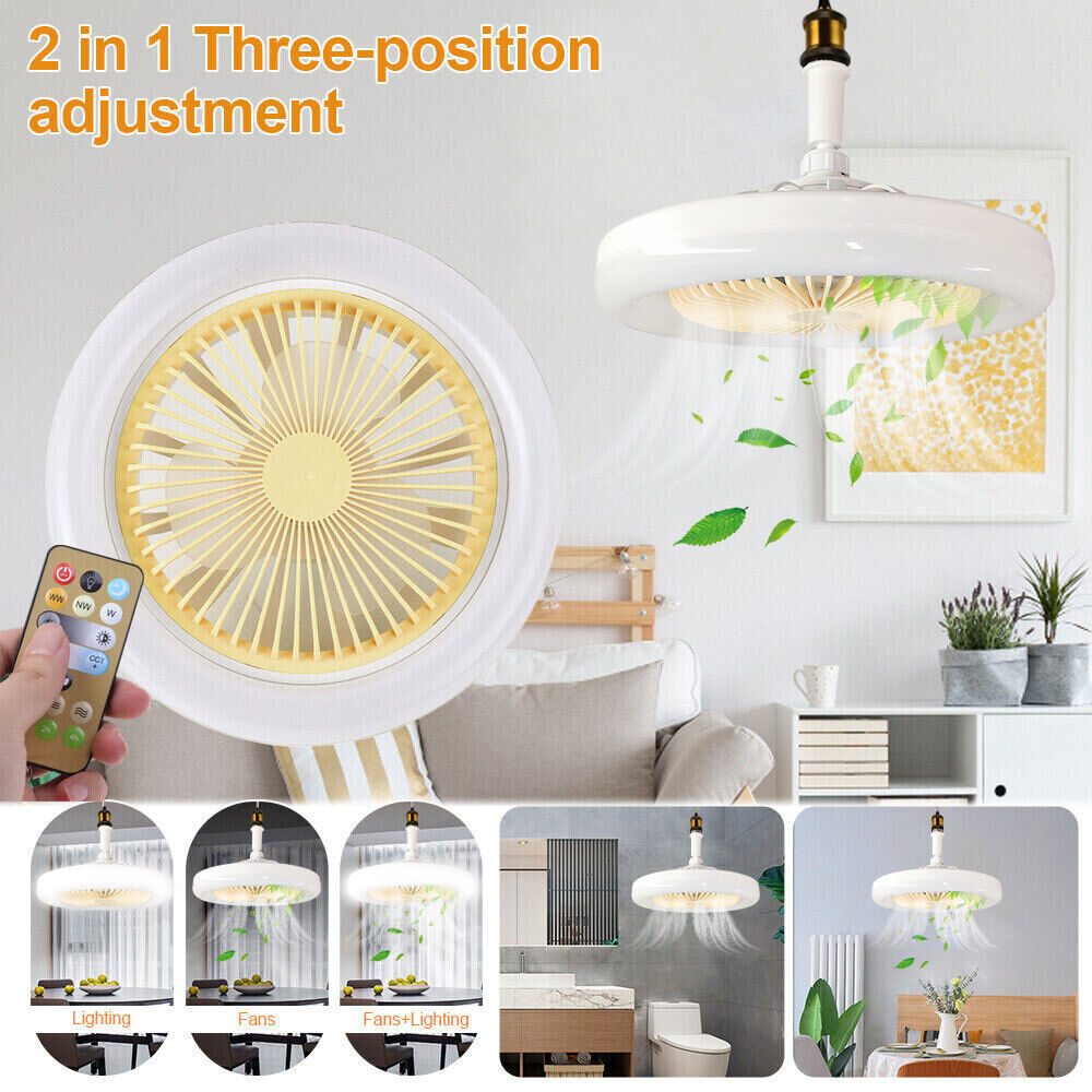 2 in 1 Ceiling Fan With Light Invisible Ceiling Fan Light With Remote Control multicolor Ceiling Fan With LED Light Silent